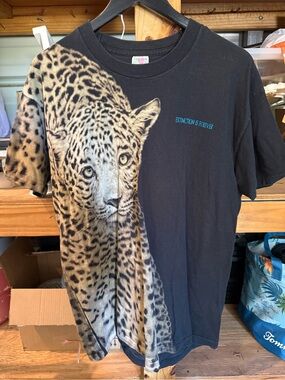 Black Leopard Graphic Tee - Extinction Is Forever